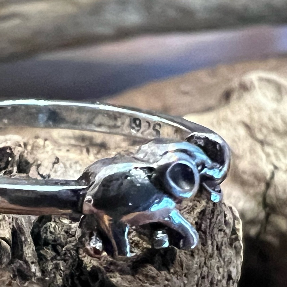 Bali Sterling Silver 925 Ring Elephant Oxidized size 7 Animal Minimalist